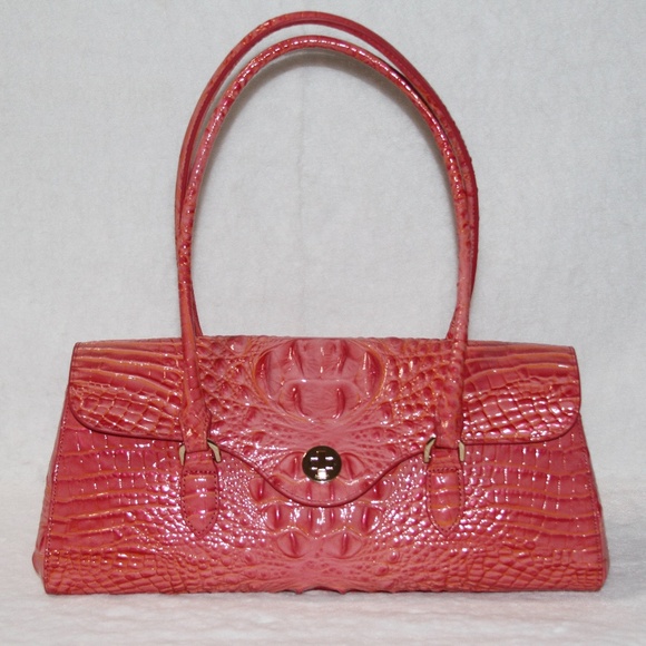 NWT BRAHMIN Melbourne Collection Dayan Coral Snapdragon Satchel Bag